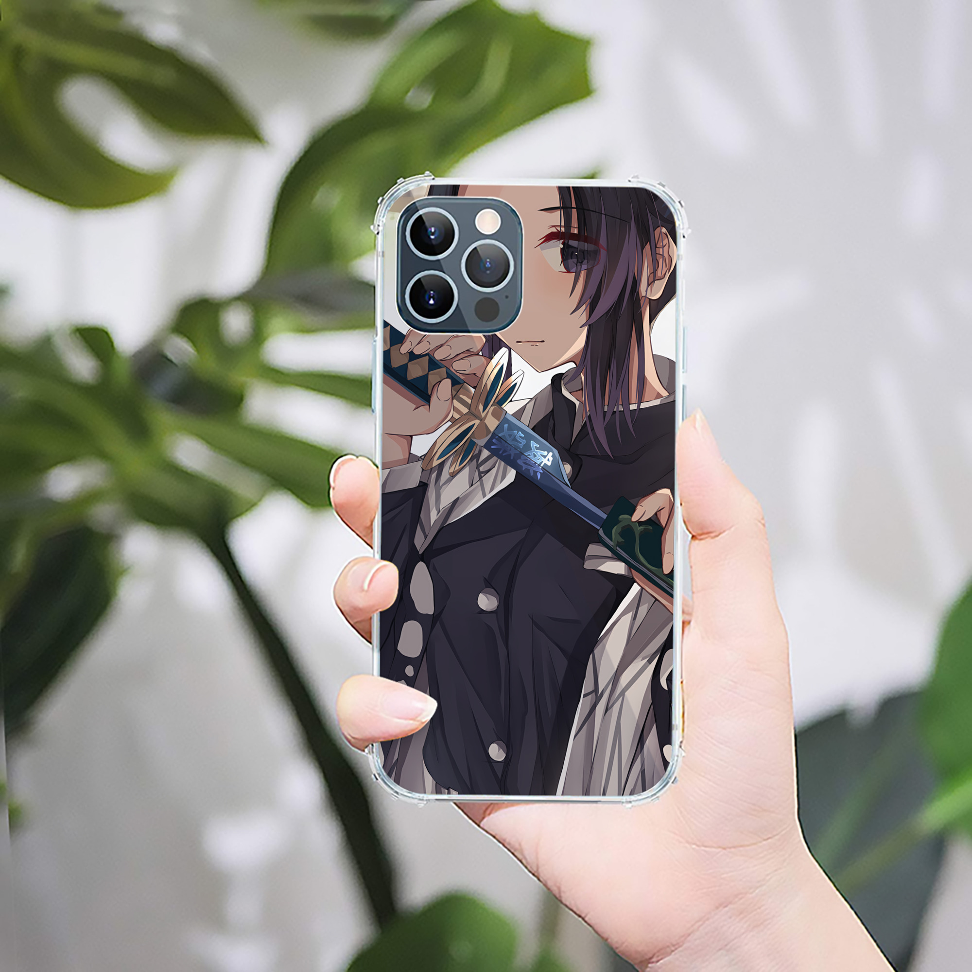 （画像用） 鬼滅の刃（きめつのやいば）蟲柱-胡蝶 しのぶ／こちょう しのぶ Kochou Shinobu 【iPhone 12シリーズ対応】透明スマホケース（クリアソフトケース）